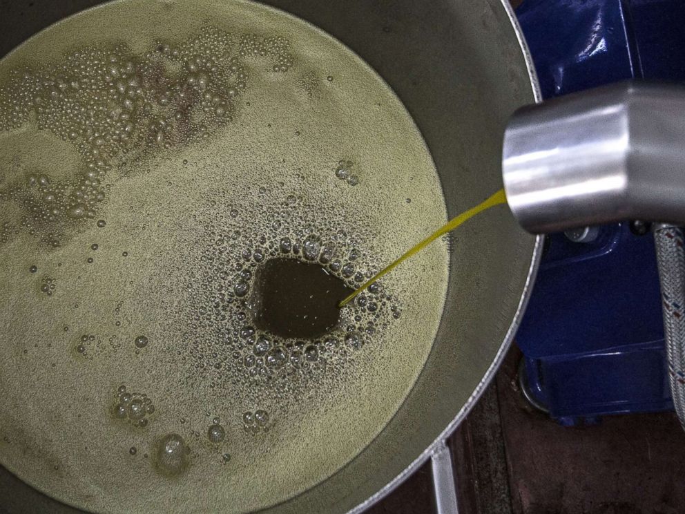 PHOTO: Olive oil is produced in an oil mill in San Pietro Vernotico in the Puglia region of Italy, Nov. 2, 2013.