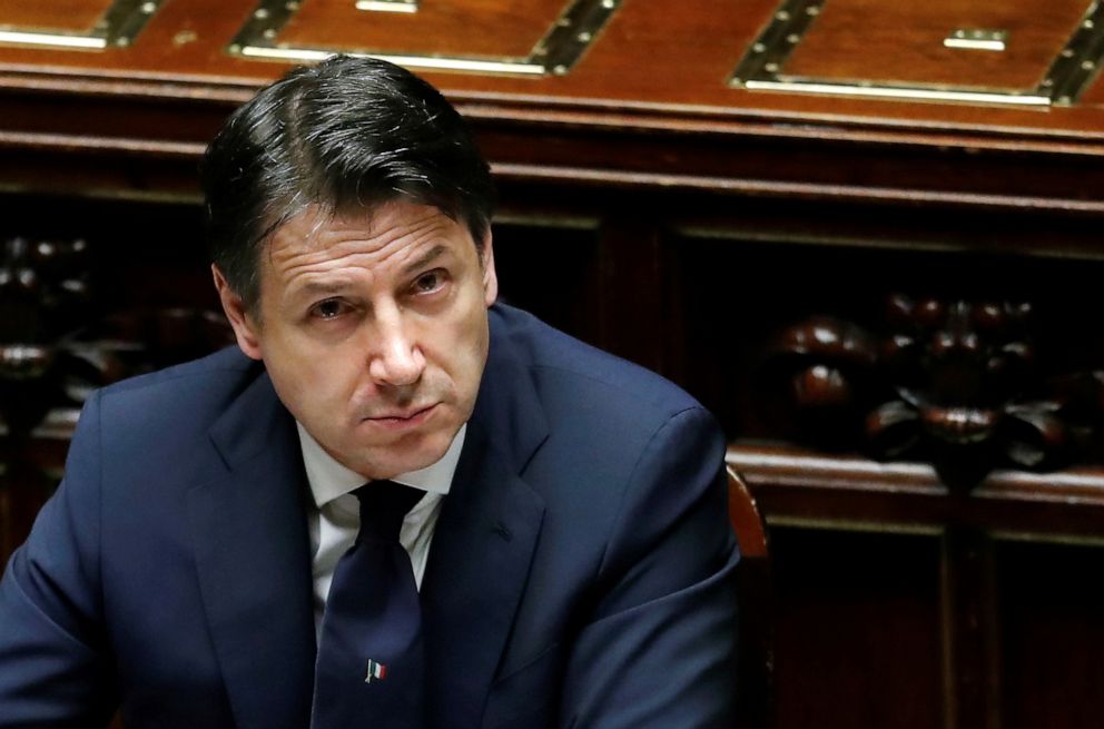 PHOTO: Italian Prime Minister Giuseppe Conte attends a session of the lower house of parliament to discuss the novel coronavirus outbreak in Rome, Italy, on April 21, 2020.