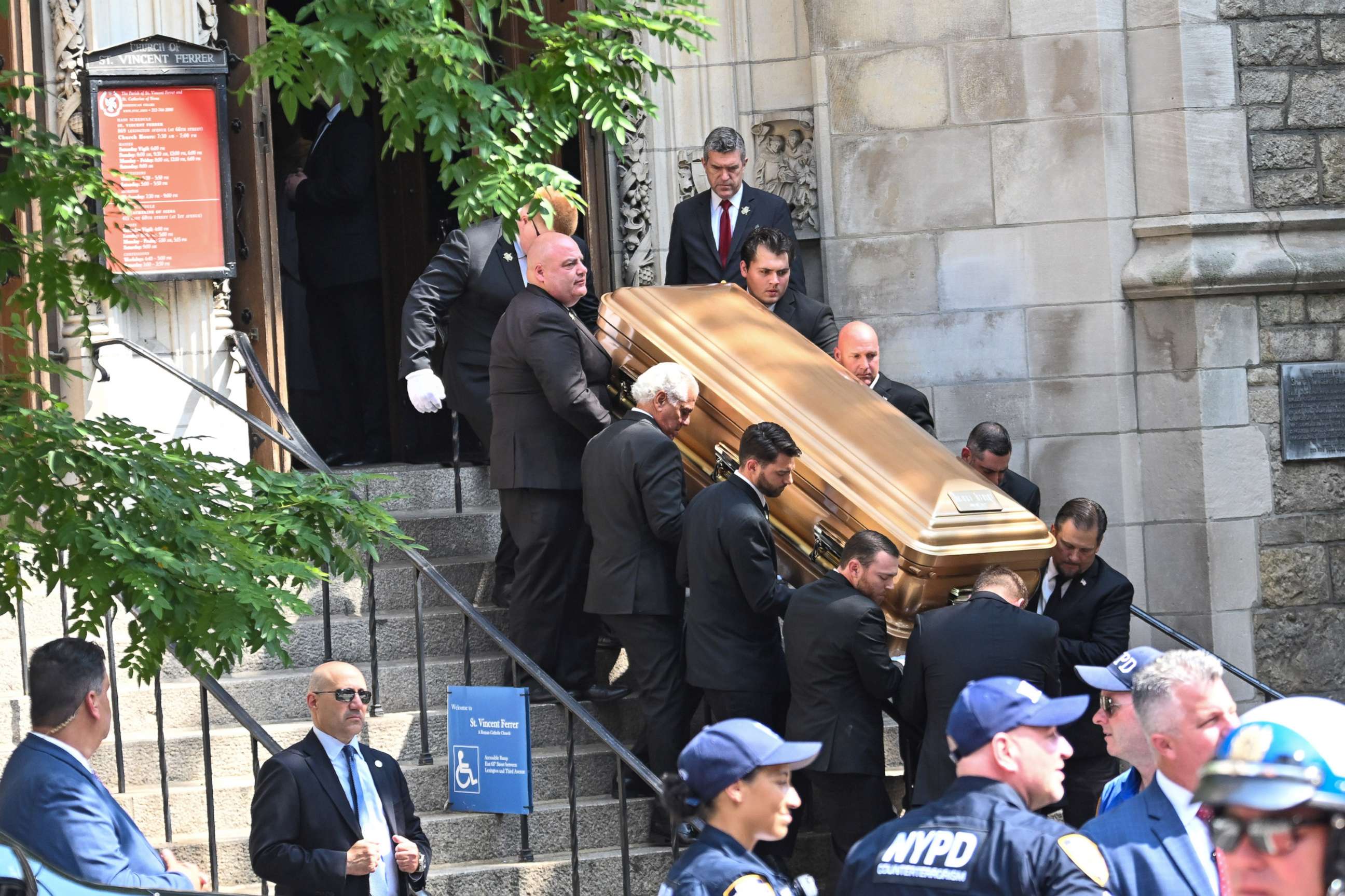 PHOTO: The casket of Ivana Trump is brought out of St. Vincent Ferrer Roman Catholic Church after her funeral in New York July 20, 2022.