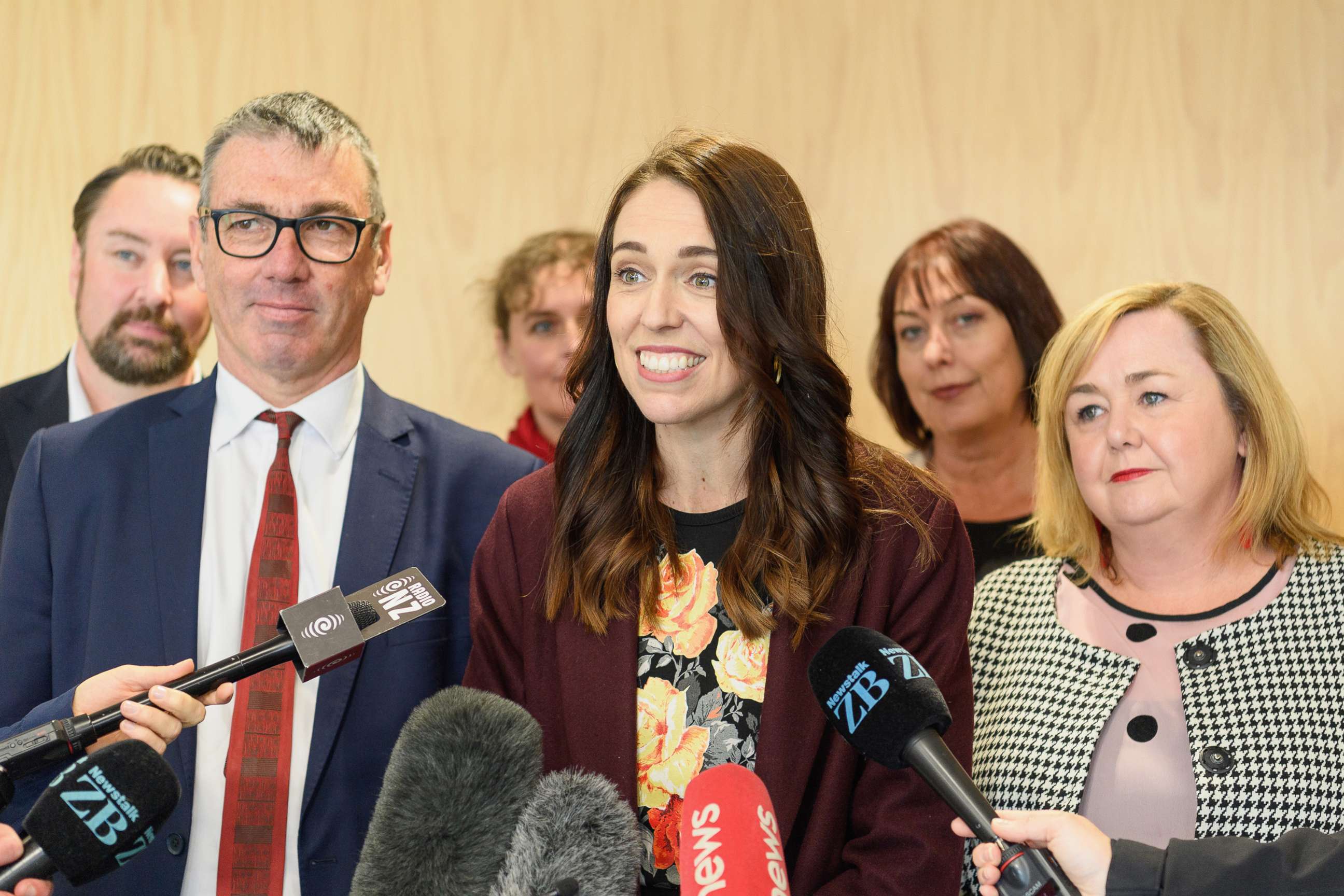 PHOTO: New Zealand Prime Minister Jacinda Ardern speaks to the media following a walkabout in the CBD on Oct. 14, 2020, in Christchurch, New Zealand.