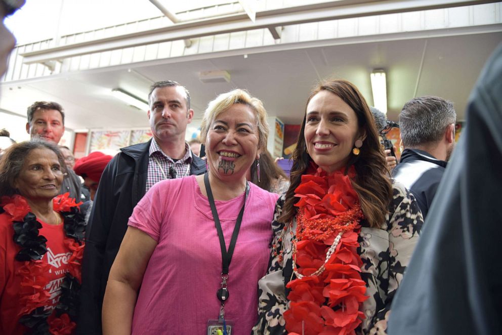 PHOTO: New Zealand's Prime Minister Jacinda Ardern meets with locals on the final day of campaigning for the general election in the Manurewa area of Auckland, New Zealand, October 16, 2020.