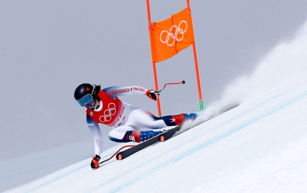 PHOTO: U.S. skier Jacqueline Wiles competing in the women's downhill event in Beijing, Feb. 15, 2022.