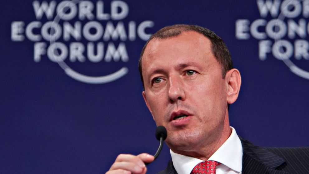 PHOTO: File photo of Jahangir Hajiyev, chairman of the International Bank of Azerbaijan at the time, speaking during a session at the World Economic Forum (WEF) Annual Meeting of the New Champions in Dalian, Liaoning Province, China, Sept. 15, 2011.  