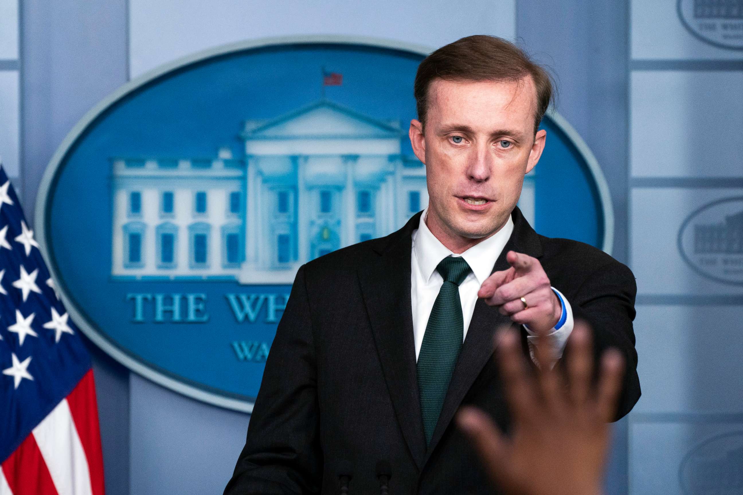 PHOTO: White House national security adviser Jake Sullivan speaks during a press briefing at the White House in Washington, Aug. 17, 2021.