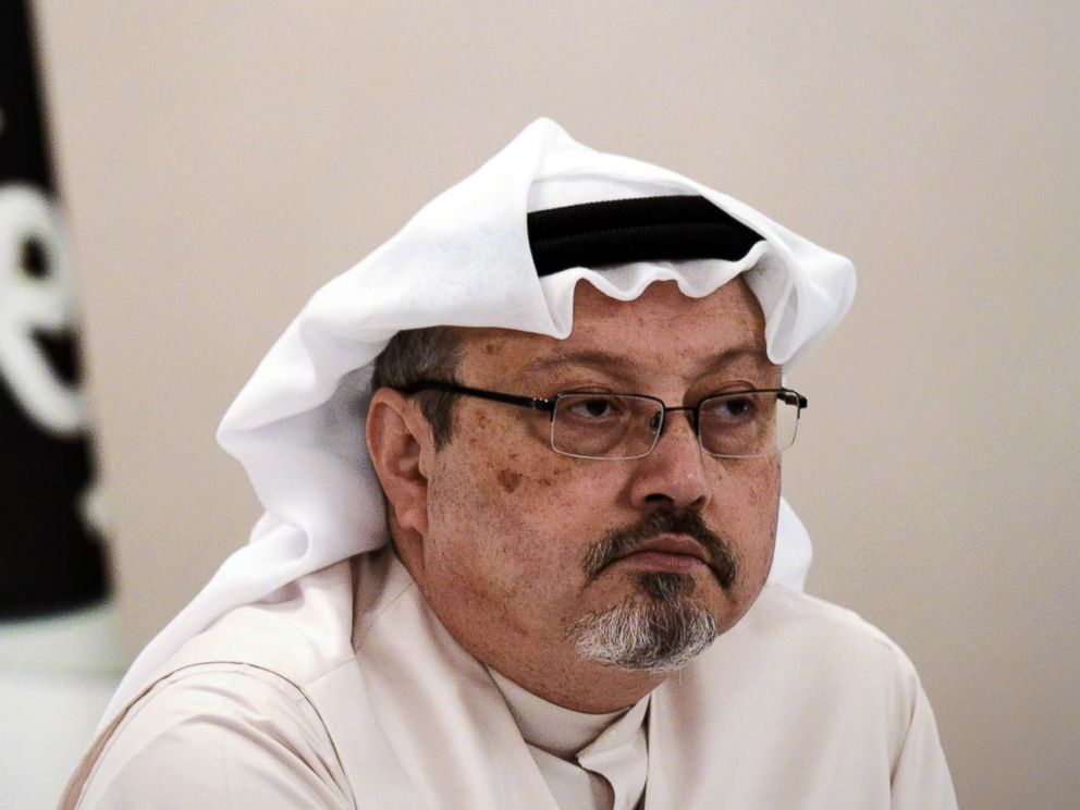 PHOTO: A general manager of Alarab TV, Jamal Khashoggi, looks on during a press conference in the Bahraini capital Manama, Dec. 15, 2014.
