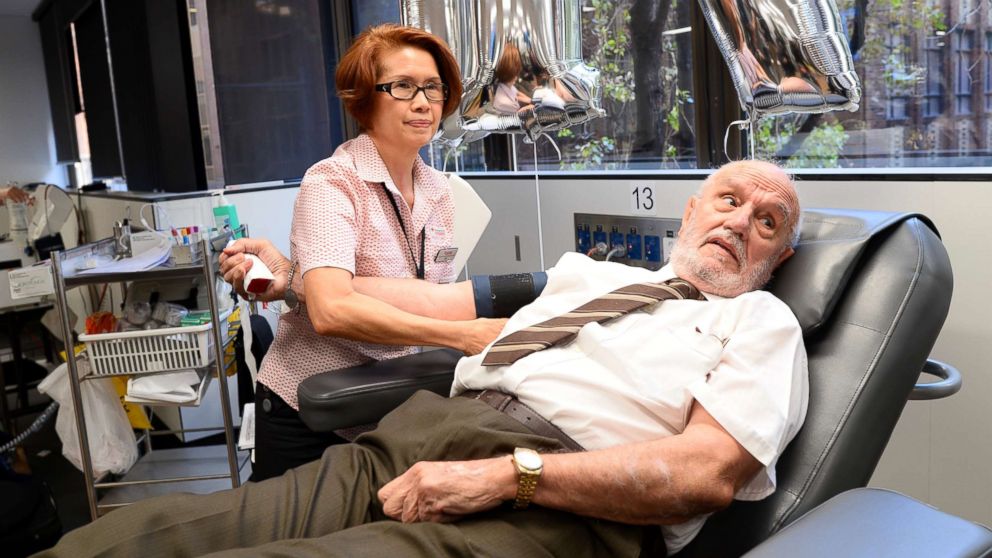 An Australian man credited with saving the lives of over 2.4 million babies with his blood plasma made his final donation Friday, according to the Australian Red Cross Blood Service.
