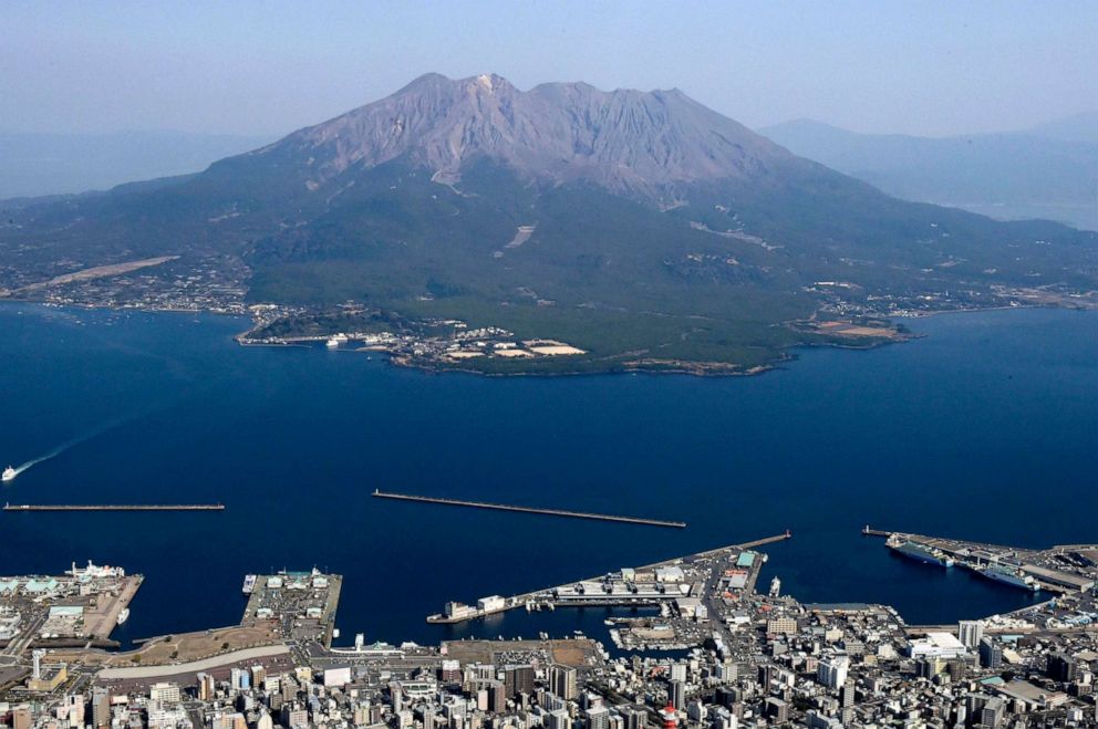PHOTO: Volcano Sakurajima stands in Japan's southern prefecture of Kagoshima, March 8, 2022. 
