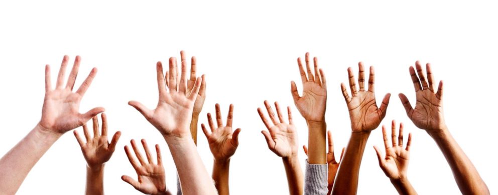 PHOTO: In this undated stock photo shows jazz hands with palms toward the audience and fingers splayed.