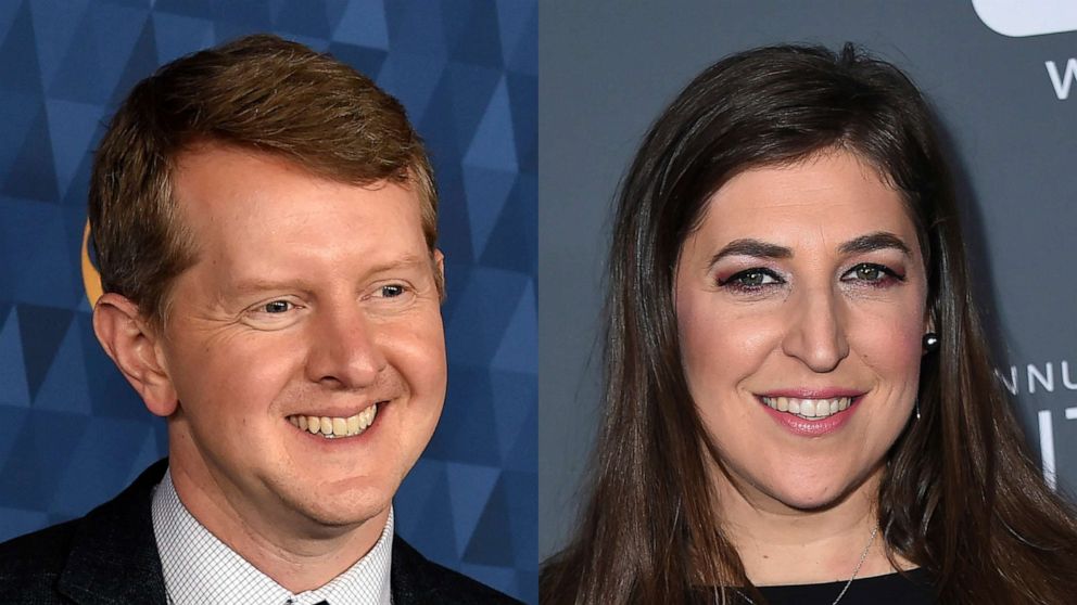 PHOTO: Ken Jennings appears at the 2020 ABC Television Critics Association Winter Press Tour in Pasadena, Calif., Jan. 8, 2020, left, and Mayim Bialik appears at the 23rd annual Critics' Choice Awards in Santa Monica, Calif., on Jan. 11, 2018.