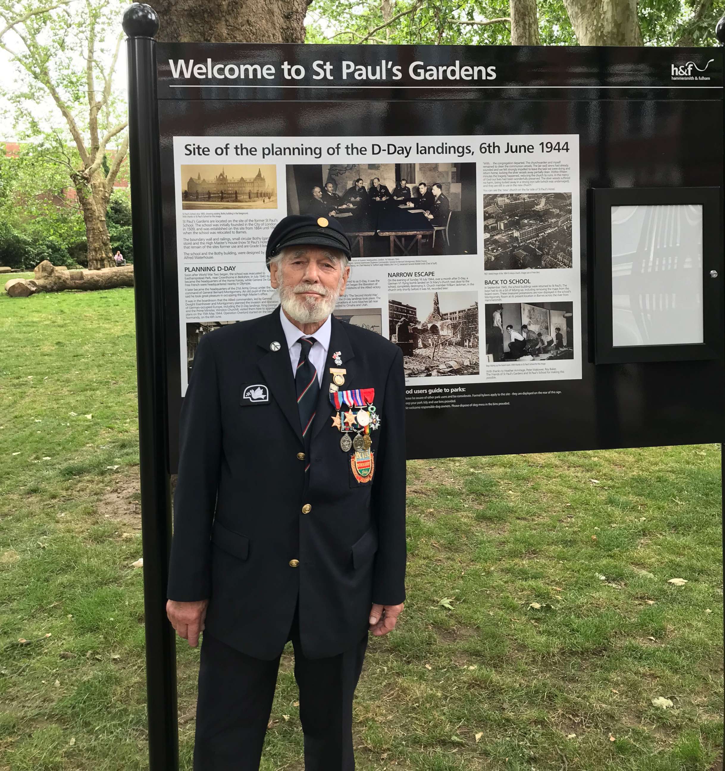 PHOTO: Veteran Jim Radford is pictured at St. Paul's Gardens in London in 2019.