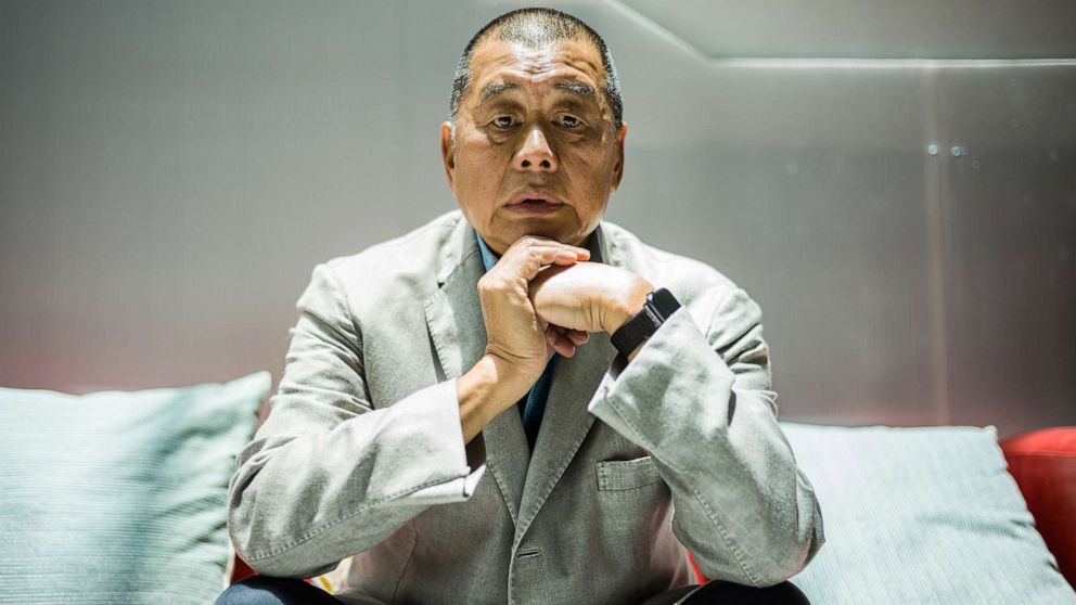 PHOTO: Millionaire media tycoon Jimmy Lai poses during an interview with AFP at the Next Digital offices in Hong Kong, June 16, 2020.