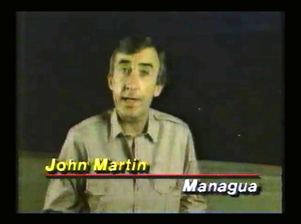 PHOTO: ABC News correspondent John Martin reports from Managua, Nicaragua in 1986.