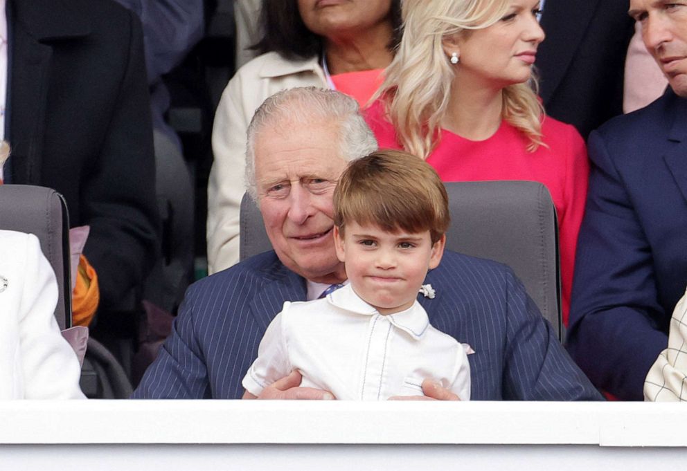 PHOTO: Britain's Prince Louis and Prince Charles attend the Platinum Jubilee Pageant, marking the end of the celebrations for the Platinum Jubilee of Britain's Queen Elizabeth, in London, June 5, 2022. 