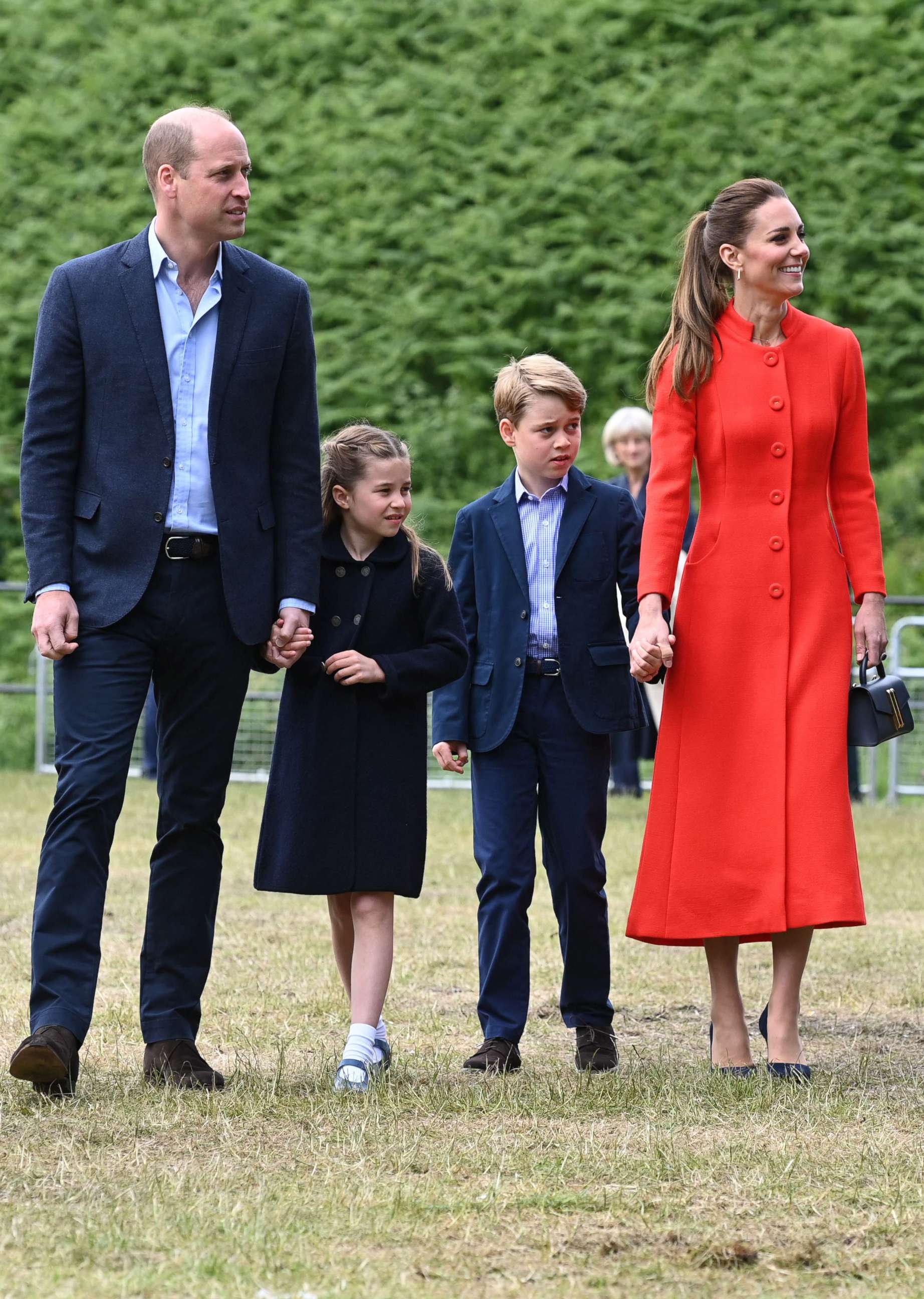 PHOTO: Prince William, Catherine, Duchess of Cambridge, and their children Prince George Princess Charlotte visit Cardiff Castle in Wales, June 4, 2022 as part of the royal family's tour for Queen Elizabeth II's platinum jubilee celebrations.