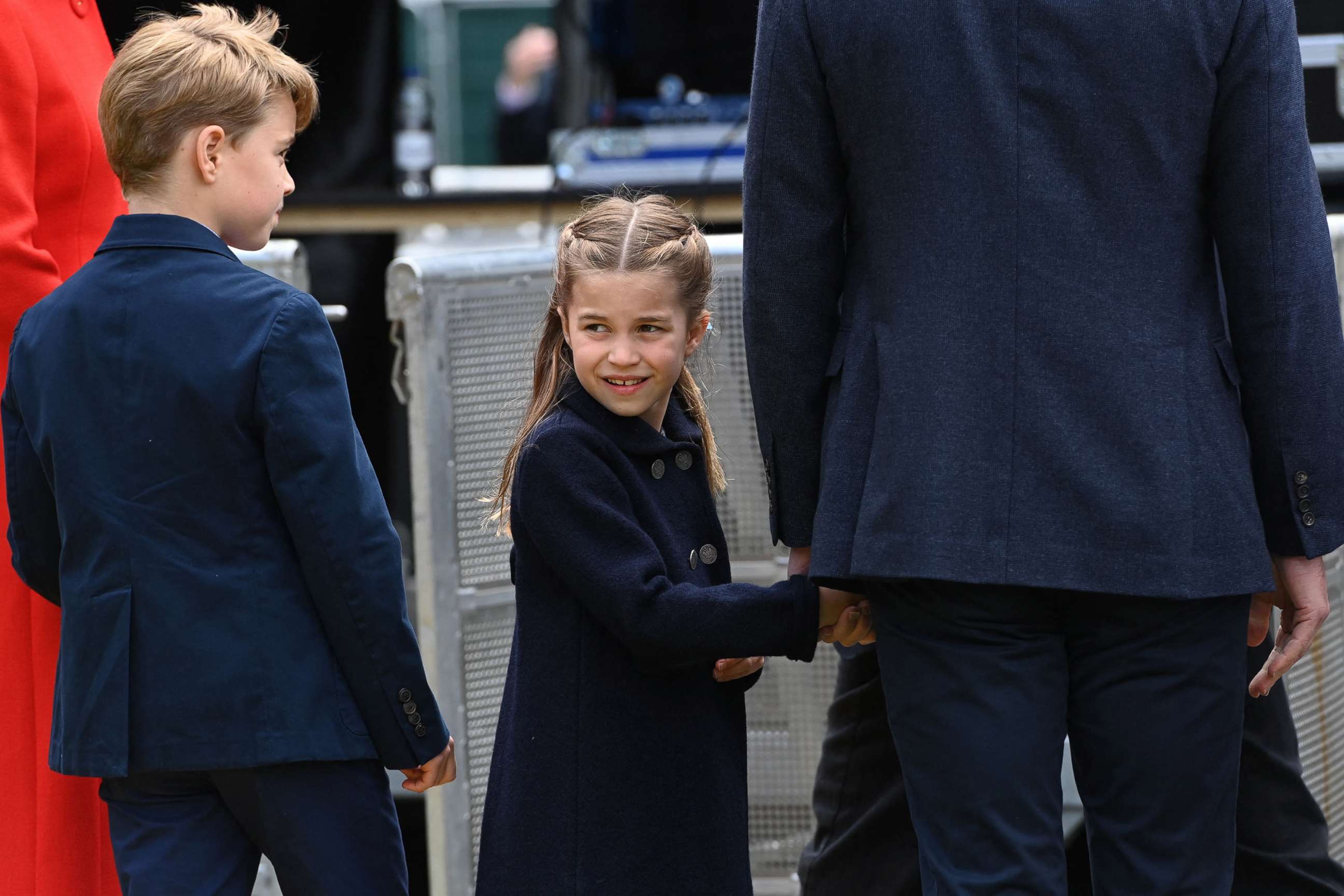 PHOTO: Prince George and Princess Charlotte visits Cardiff Castle in Wales, June 4, 2022, as part of the royal family's tour for Queen Elizabeth II's platinum jubilee celebrations.
