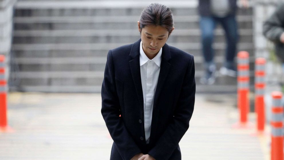 PHOTO: South Korean singer Jung Joon-young arrives at a court to attend a hearing for reviewing the prosecution's detention warrant at the Seoul Central District Court in Seoul, South Korea, March 21, 2019.