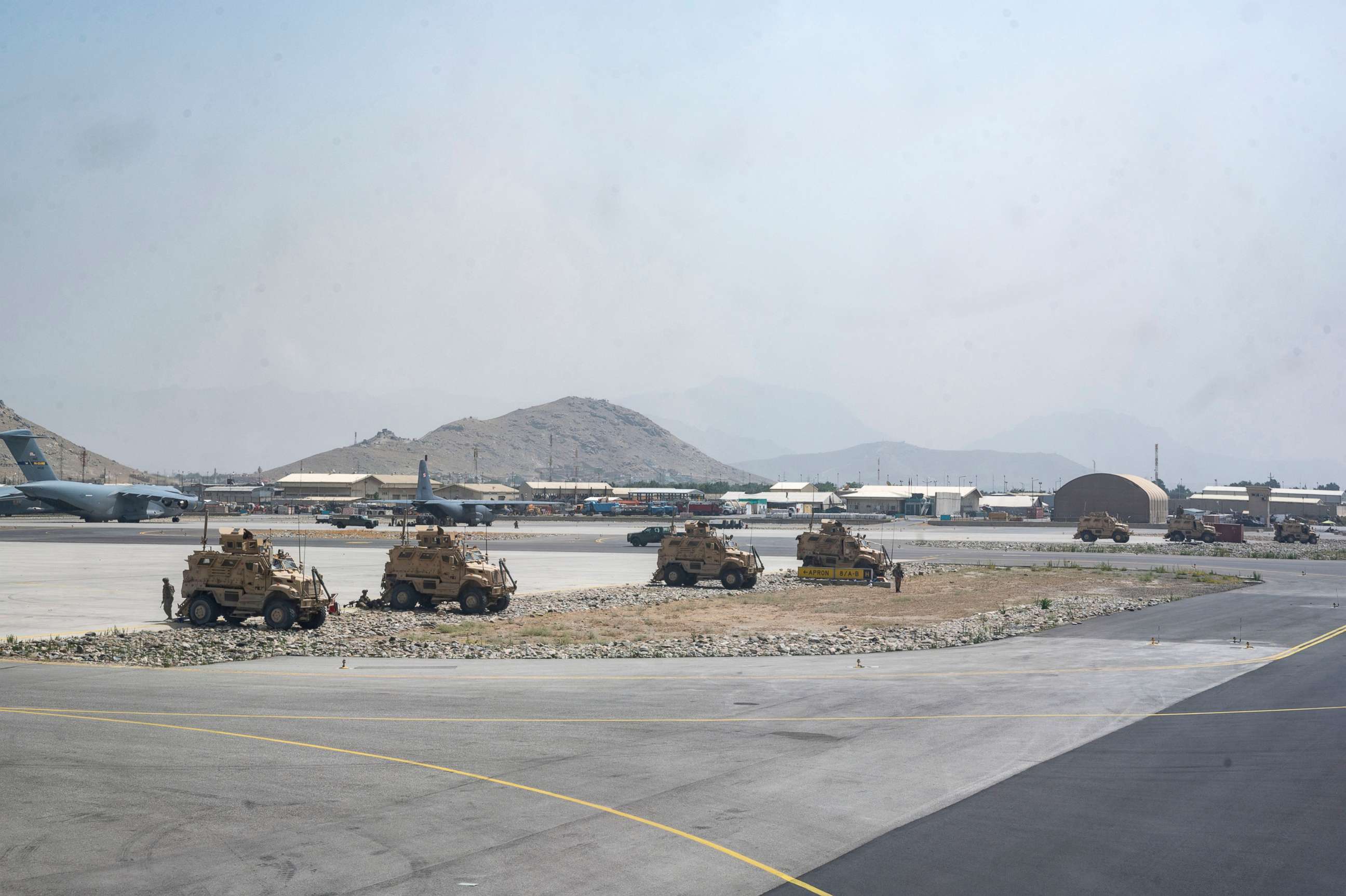 PHOTO: U.S. Army soldiers with the 82nd Airborne Division, patrol Hamid Karzai International Airport in support of Operation Allies Refuge, Aug.17, 2021, in Kabul, Afghanistan.