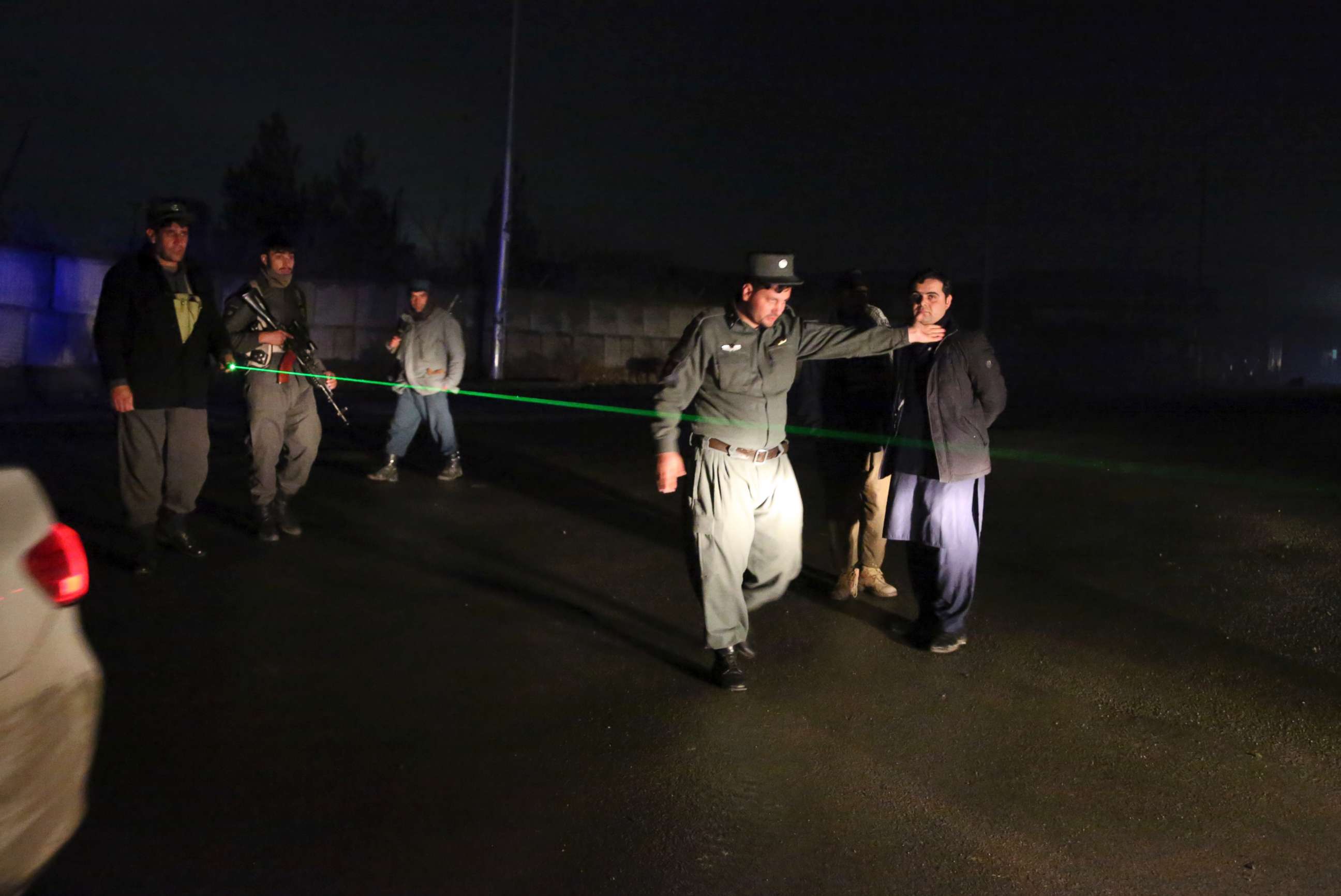 PHOTO: Security forces block the roads at the site of a suicide bomber attack in Kabul, Afghanistan, Wednesday, Nov. 28, 2018.
