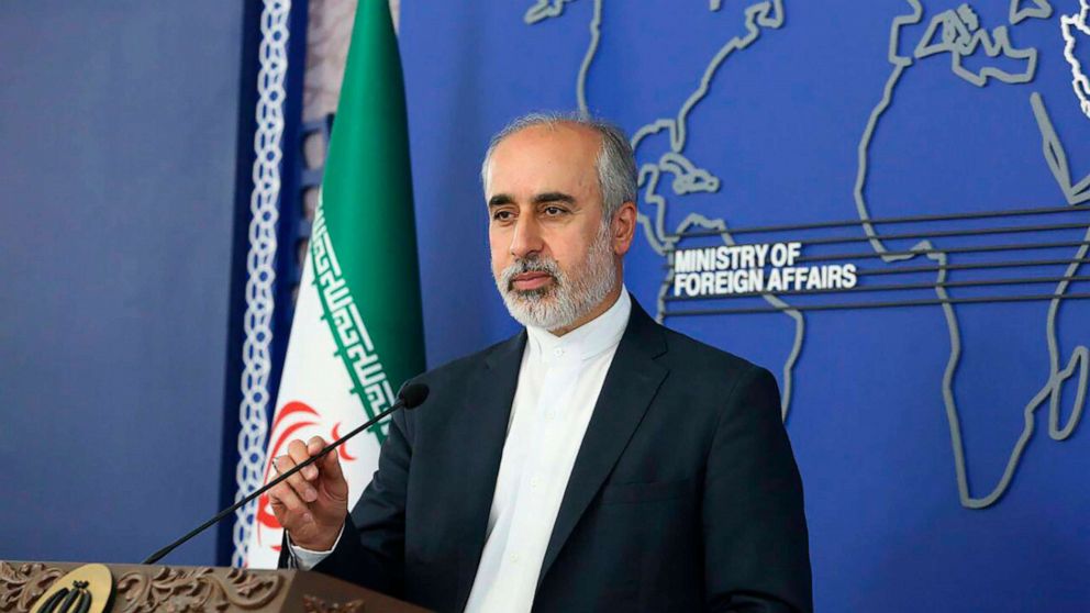 PHOTO: In this photo released on Aug. 11, 2022, by the Iranian Foreign Ministry, Foreign Ministry spokesperson Nasser Kanaani speaks in Tehran, Iran.
