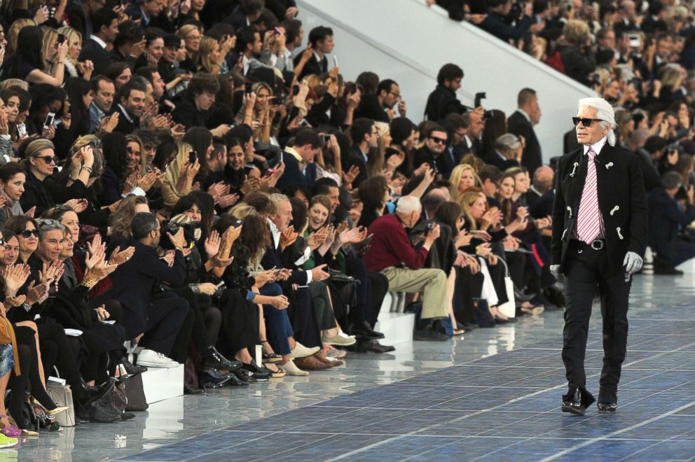 PHOTO: Karl Lagerfeld walks the runway during the Chanel Spring/Summer 2013 show as part of Paris Fashion Week at in Paris, Oct. 2, 2012.