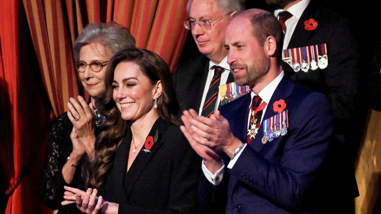 PHOTO: Britain's Catherine, Princess of Wales and Britain's Prince William, Prince of Wales attend "The Royal British Legion Festival of Remembrance" at the Royal Albert Hall in London, Nov. 9, 2024.