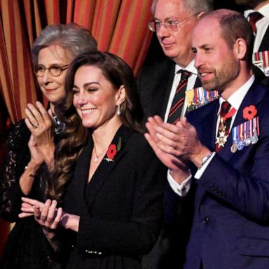 PHOTO: Britain's Catherine, Princess of Wales and Britain's Prince William, Prince of Wales attend "The Royal British Legion Festival of Remembrance" at the Royal Albert Hall in London, Nov. 9, 2024.