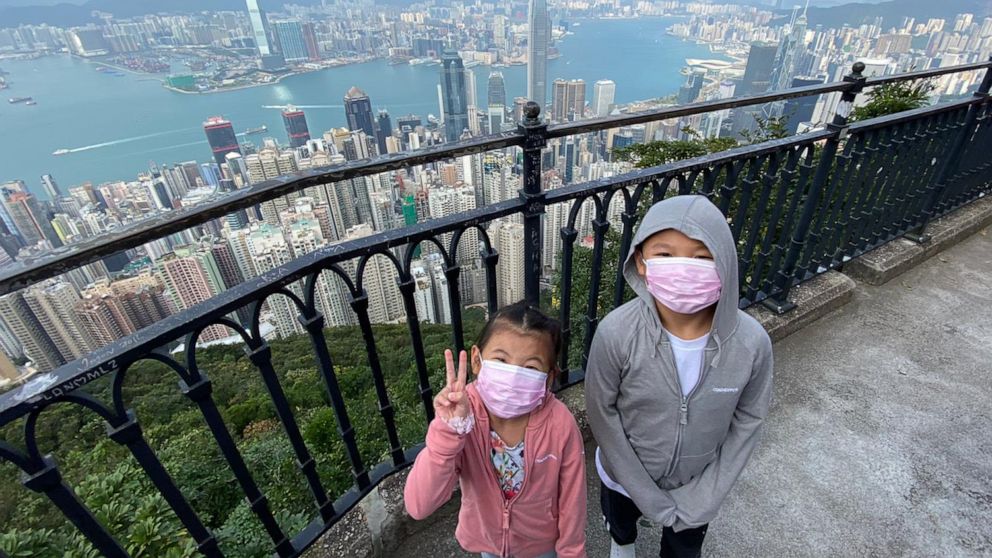 PHOTO: Kayla, 5, and her brother Wesly, 7, in Hong Kong.