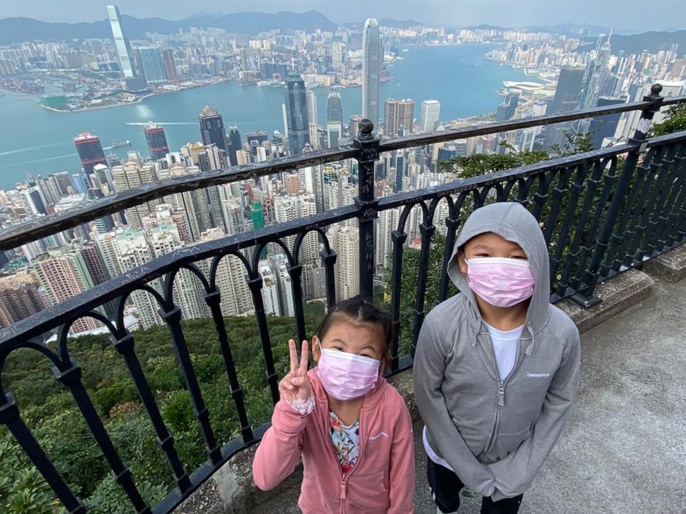PHOTO: Kayla, 5, and her brother Wesly, 7, in Hong Kong.