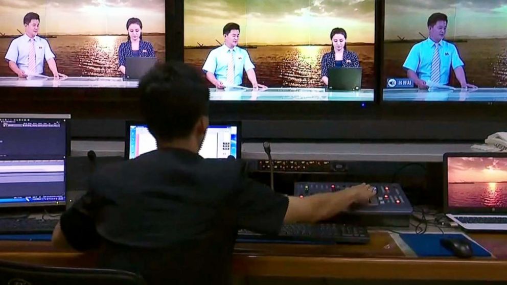 PHOTO: North Korea’s propaganda channel broadcasted its control room on television for the first time. 