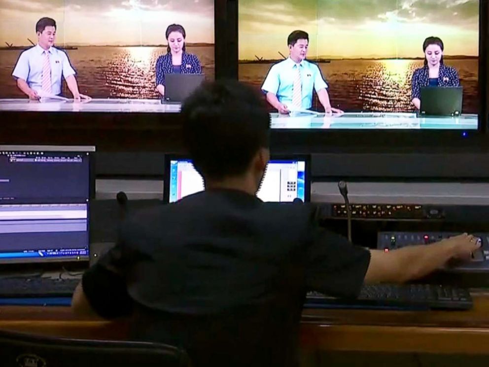 PHOTO: North Korea’s propaganda channel broadcasted its control room on television for the first time.