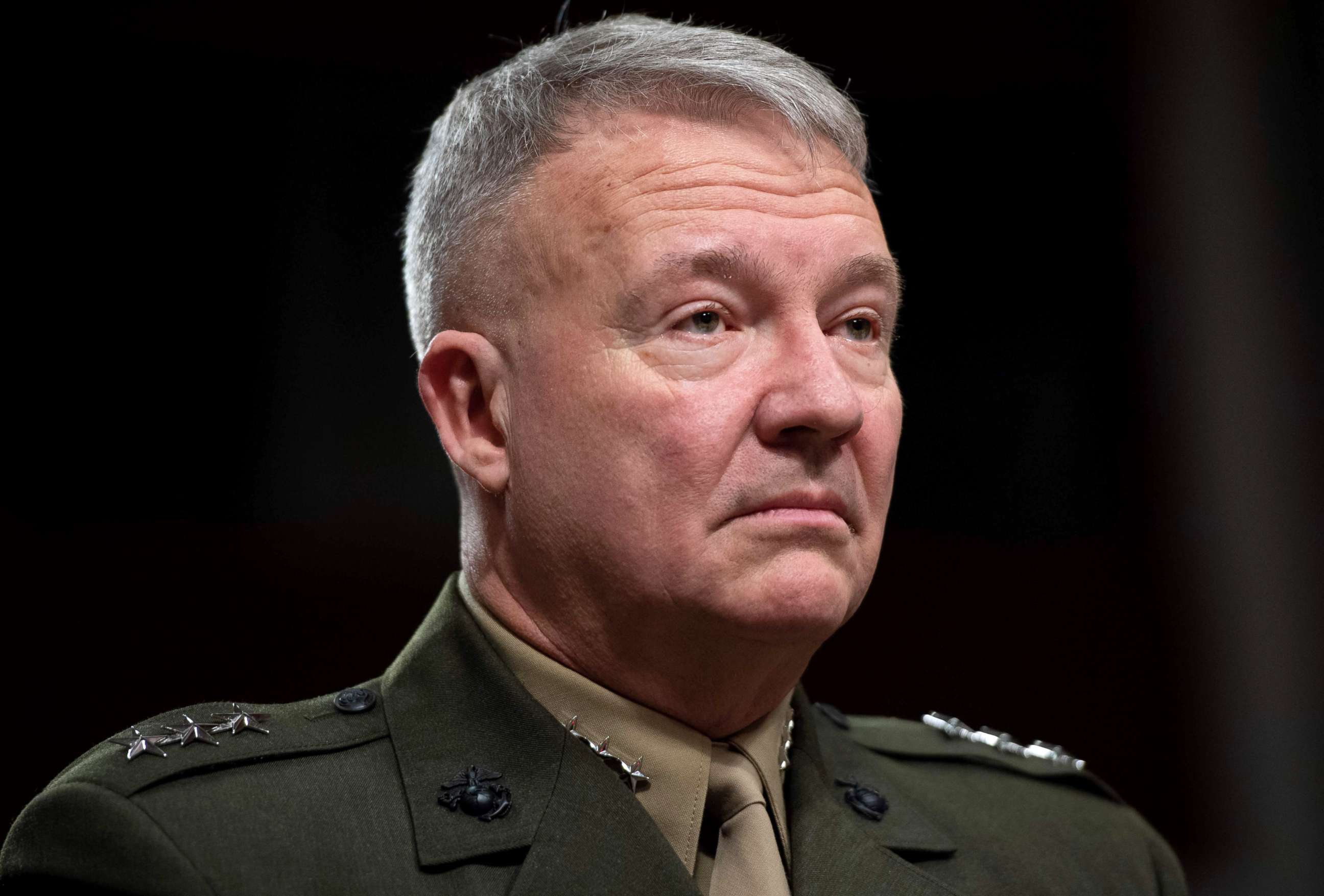 PHOTO: Marine Corps Lt. Gen. Kenneth F. McKenzie Jr., nominee to be general and commander of the US Central Command, testifies during a Senate Armed Service Committee confirmation hearing on Capitol Hill, Dec. 4, 2018.