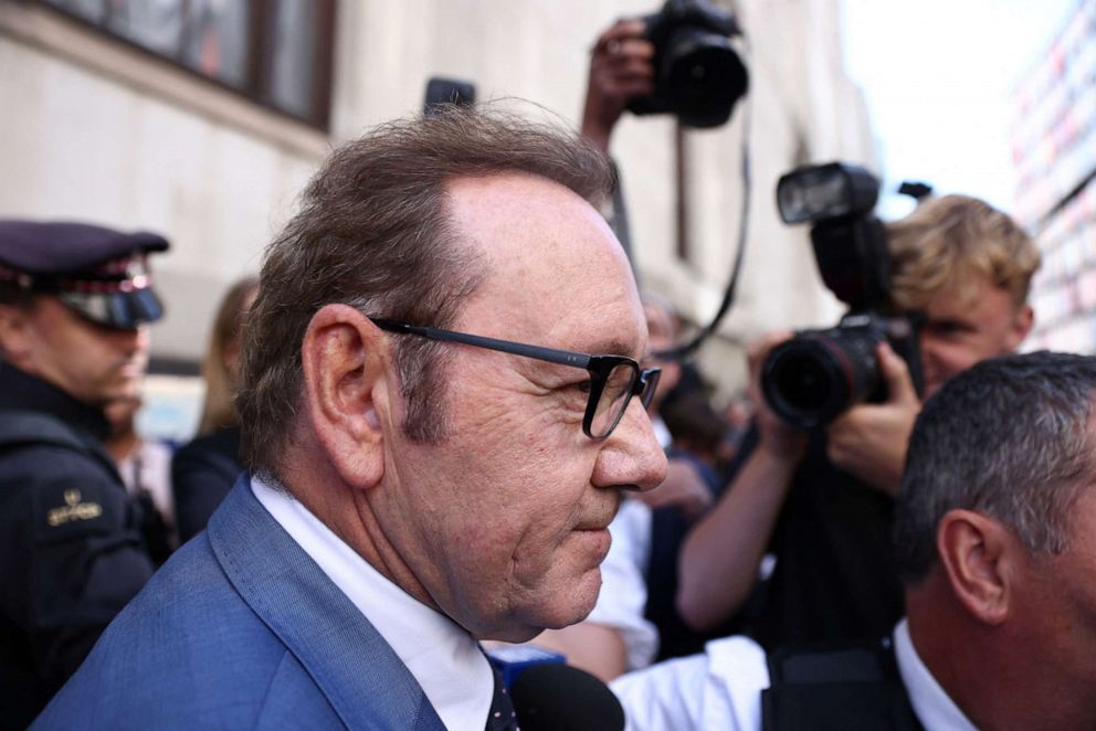 PHOTO: American actor Kevin Spacey leaves the Central Criminal Court of England and Wales, also known as the Old Bailey, in London, July 14, 2022.
