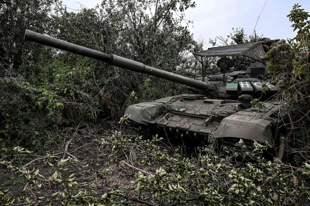 PHOTO: An abandoned Russian in a village on the outskirts of Izyum, Kharkiv Region, eastern Ukraine, amid the Russian invasion of Ukraine, Sept. 11, 2022. 
