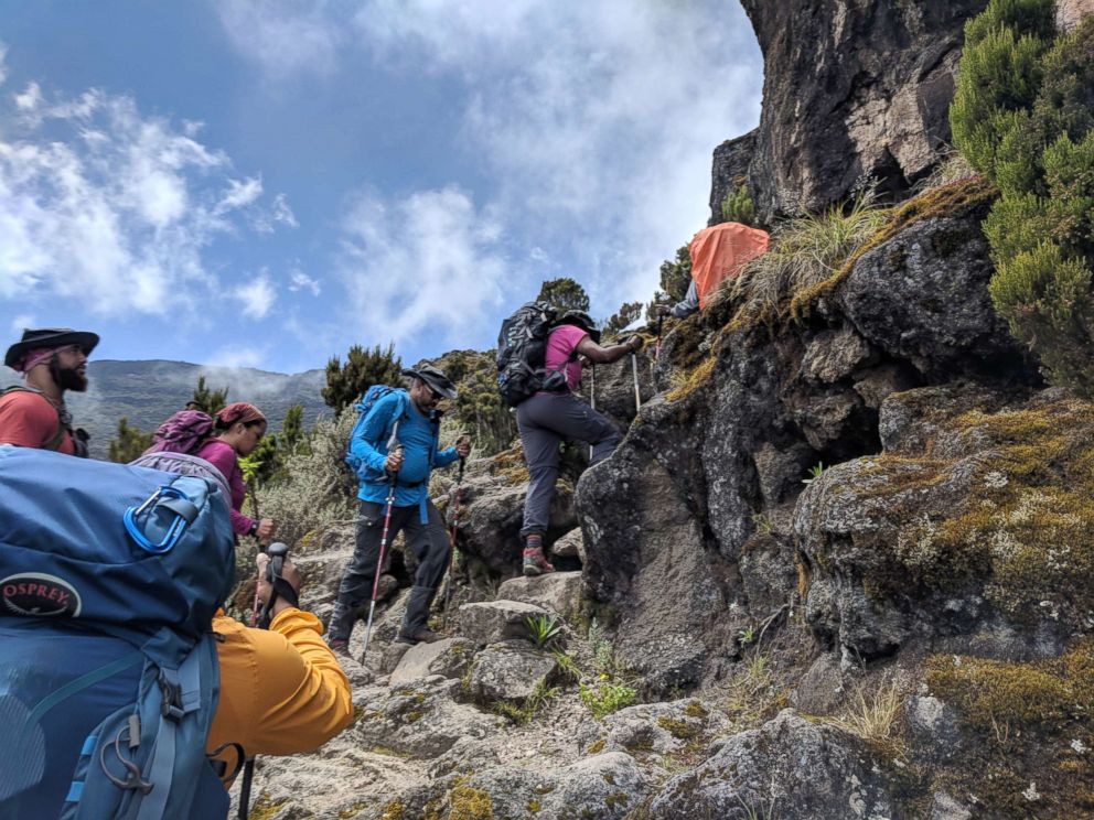   PHOTO: The group climbed the Barranco wall with some jamming sections and then descended back into the Karanga Valley 