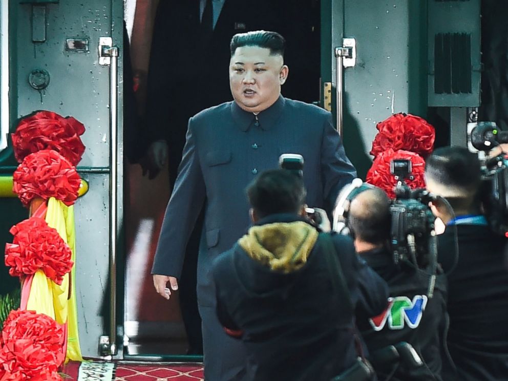 PHOTO: North Koreas leader Kim Jong Un arrives at the Dong Dang railway station in Dong Dang, Vietnam, Feb. 26, 2019, to attend the second US-North Korea Summit.