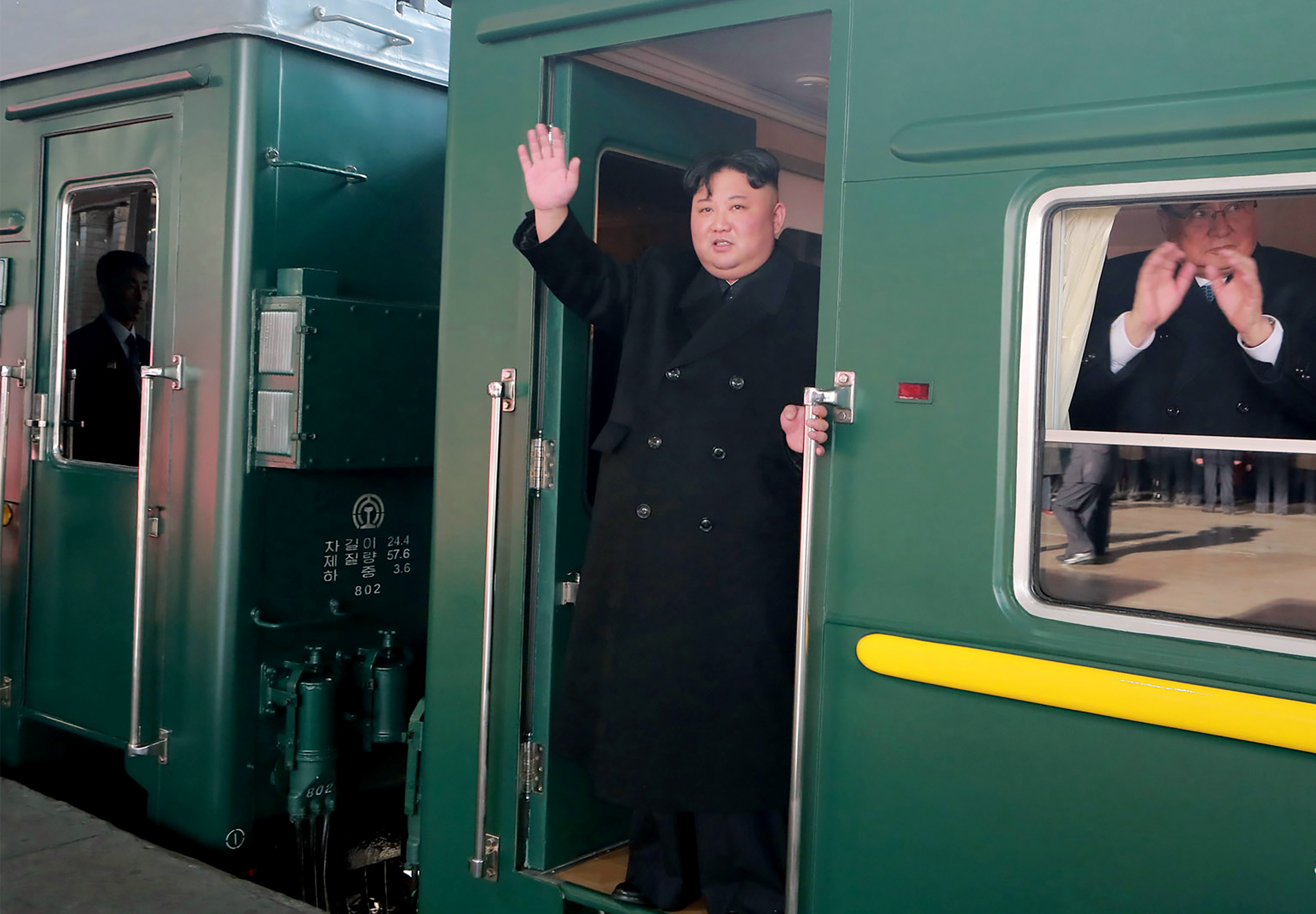 PHOTO: North Korean leader Kim Jong Un departs Pyongyang Station for the second North Korea-US summit meeting in Hanoi, Vietnam, Feb. 23, 2019.