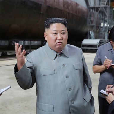 North Korean Leader Kim Jong Un Inspects New Submarine That Could Potentially Threaten Us Abc News