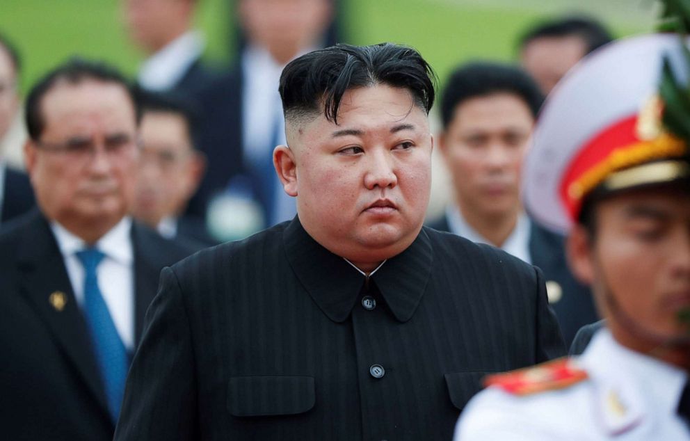 PHOTO: North Korea's leader Kim Jong Un attends a wreath laying ceremony at the Ho Chi Minh mausoleum in Hanoi on March 2, 2019.