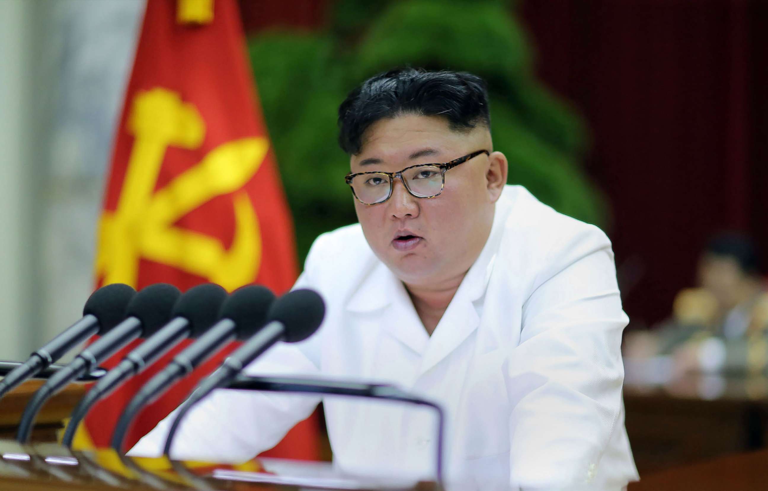 PHOTO: North Korean leader Kim Jong Un speaks during the second day session of the 5th Plenary Meeting of the 7th Central Committee of the Workers' Party of Korea in Pyongyang, Dec. 29, 2019, in a photo released by the Korean Central News Agency (KCNA).