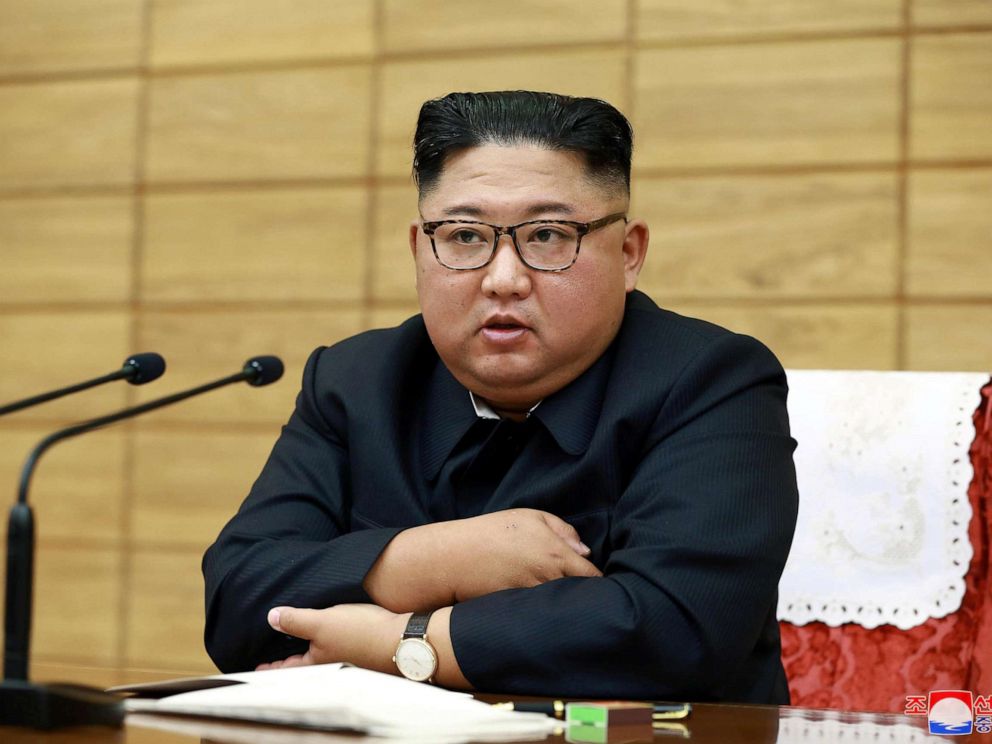 PHOTO: Kim Jong Un attends the Emergency Convocation of the Central Military Committee Emergency Expansion Meeting of the Workers Party of North Korea in this undated photo released Sept. 6, 2019, by North Koreas Korean Central News Agency.
