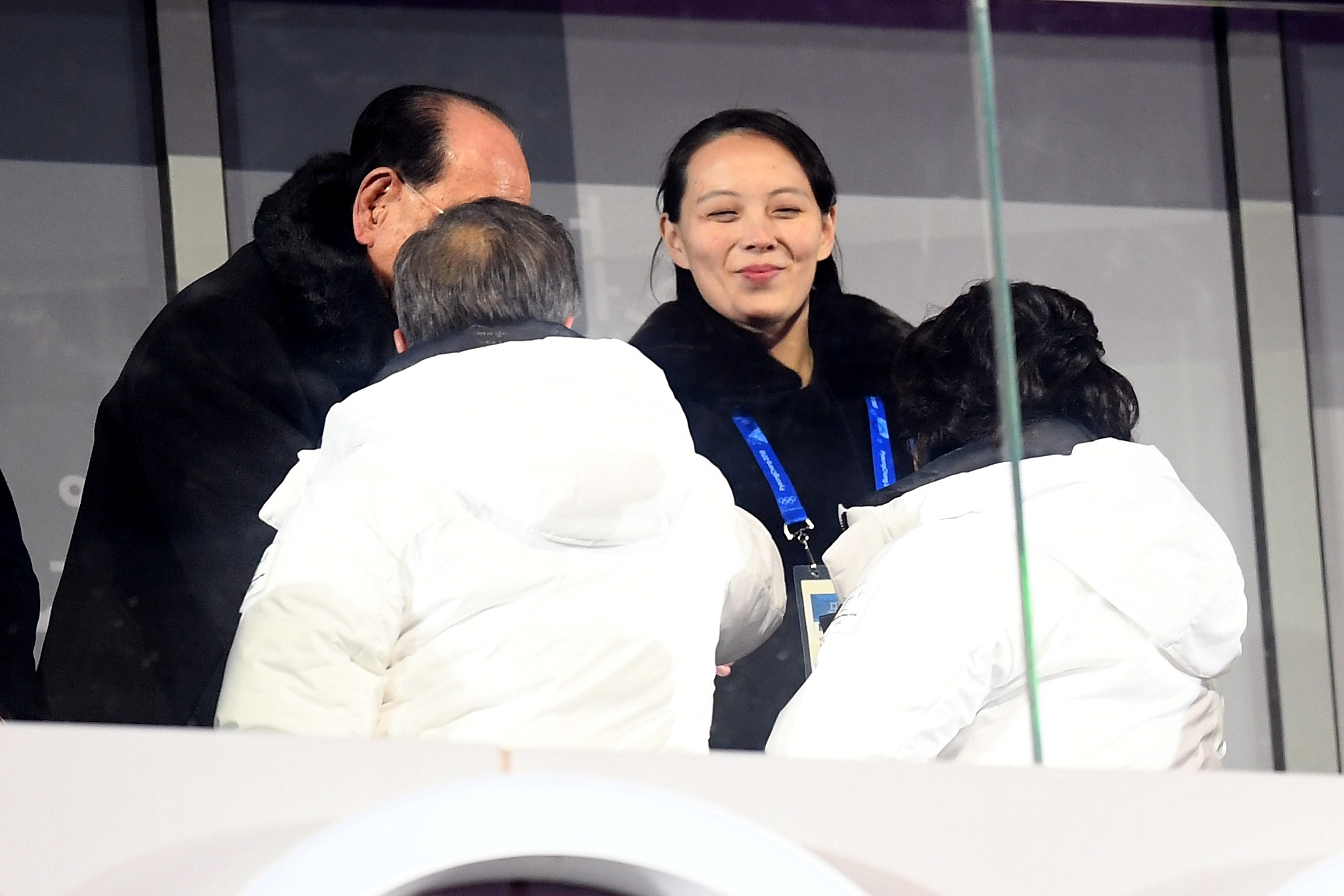 PHOTO: Kim Yo-Jong shakes hands with  President of South Korea, Moon Jae-in during the Opening Ceremony of the PyeongChang 2018 Winter Olympic Games at PyeongChang Olympic Stadium on Feb. 9, 2018 