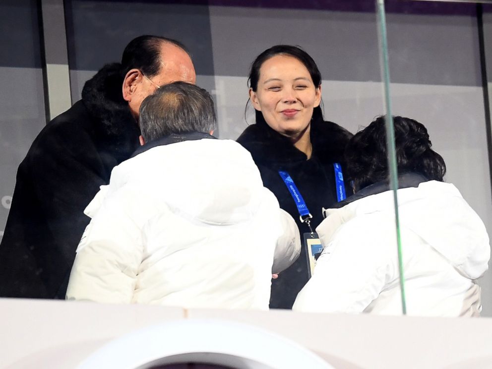 PHOTO: Kim Yo-Jong shakes hands with President of South Korea, Moon Jae-in during the Opening Ceremony of the PyeongChang 2018 Winter Olympic Games at PyeongChang Olympic Stadium on Feb. 9, 2018