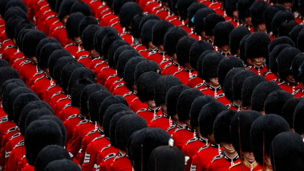 PHOTO: Troops march on the day of the coronation of Britain's King Charles and Queen Camilla, in London, May 6, 2023.