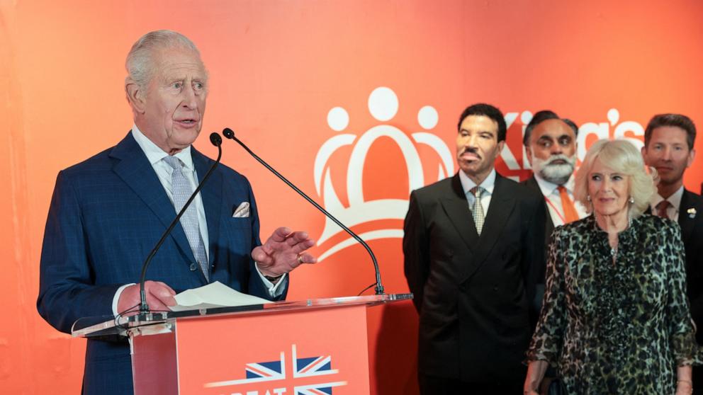 PHOTO: Britain's King Charles III speaks during the Greater Together Reception, partner of King's Trust at Christie's in New York, on April 29, 2026. 
