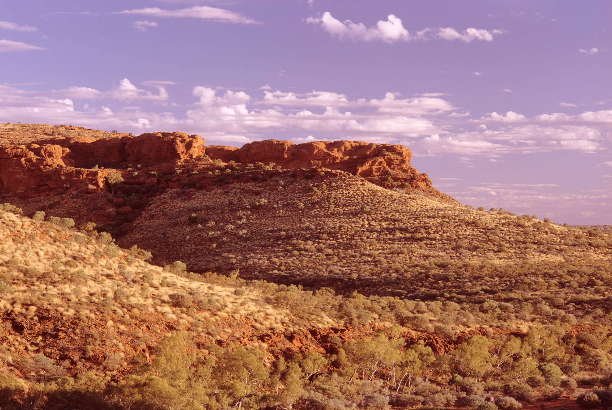 PHOTO: A view of Kings Canyon ridge tops is captured, on the Kings Canyon Rim Walk, entailing a climb of about a thousand steps in Watarrka National Park, Northern Territory, Australia. 