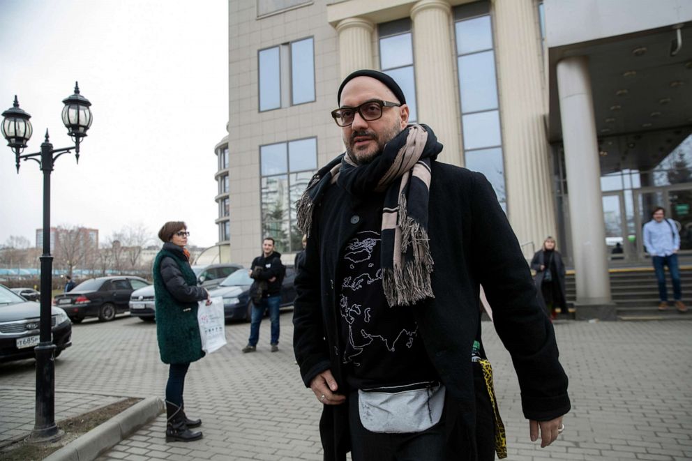 PHOTO: Russian theater and film director Kirill Serebrennikov leaves a court after a hearing in Moscow, Russia, April 8, 2019.