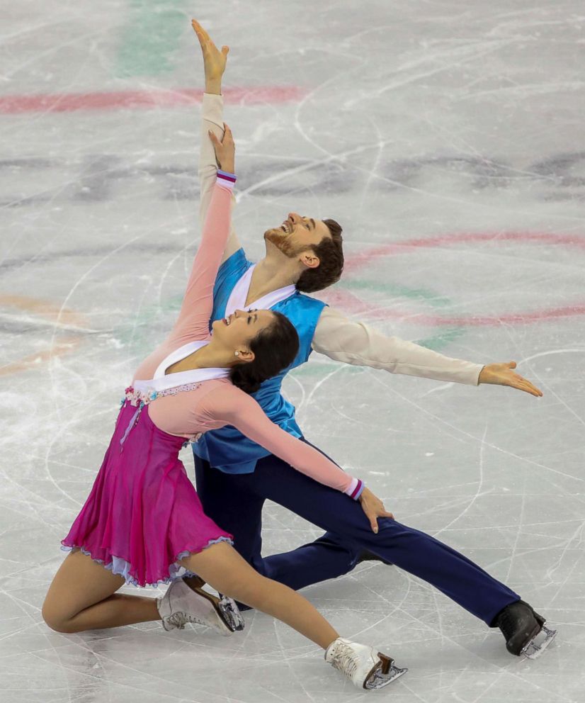 PHOTO: Min Yura and Alexander Gamelin of South Korea in action during the Ice Dance Free Dance of the Figure Skating competition, Feb. 20, 2018.