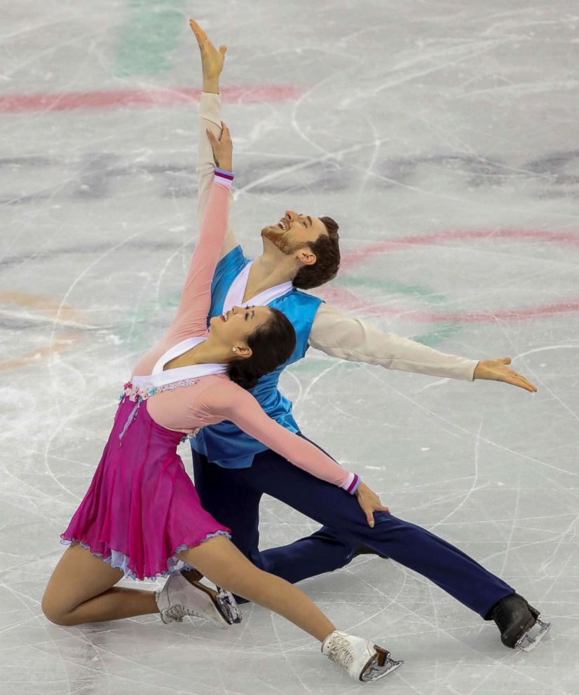 South Korean ice dancers honor host nation with traditional music