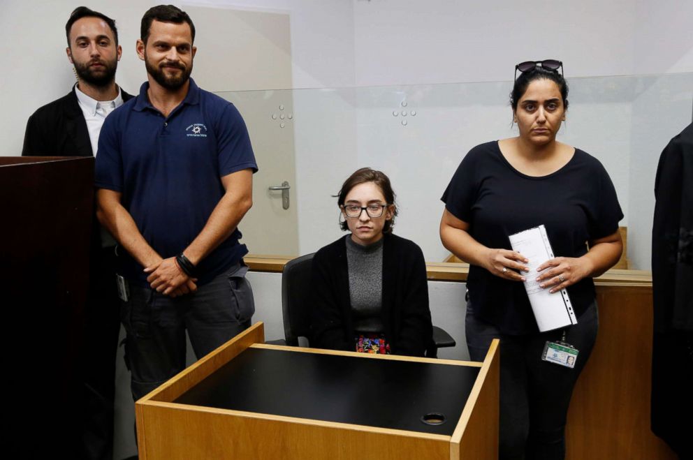 PHOTO: US citizen student, 22-year-old Lara Alqasem, attends a hearing at the Tel Aviv District Court in Israel, Oct. 11, 2018. 