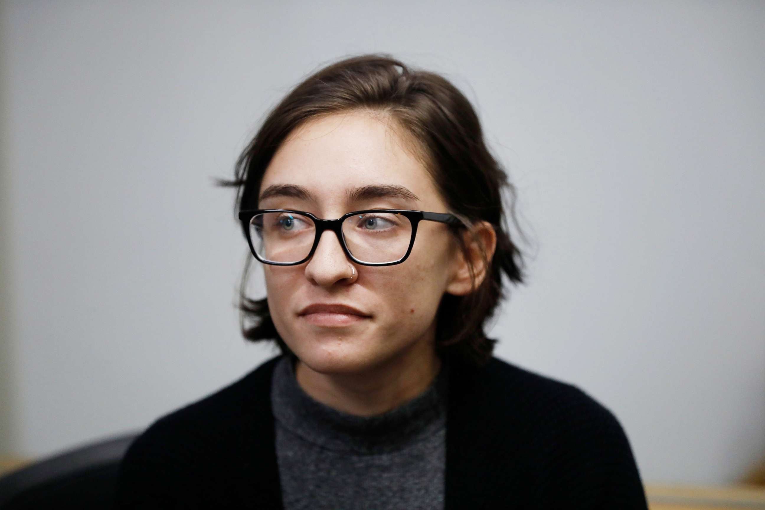 PHOTO: US citizen student, 22-year-old Lara Alqasem, attends a hearing at the Tel Aviv District Court in Israel, Oct. 11, 2018. 